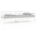 Lit de jour blanc bois de pin massif 80x200 cm