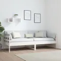 Lit de jour blanc bois de pin massif 80x200 cm