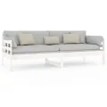 Lit de jour blanc bois de pin massif 80x200 cm
