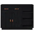 Buffet Noir 98,5x40x75 cm Bois massif de pin
