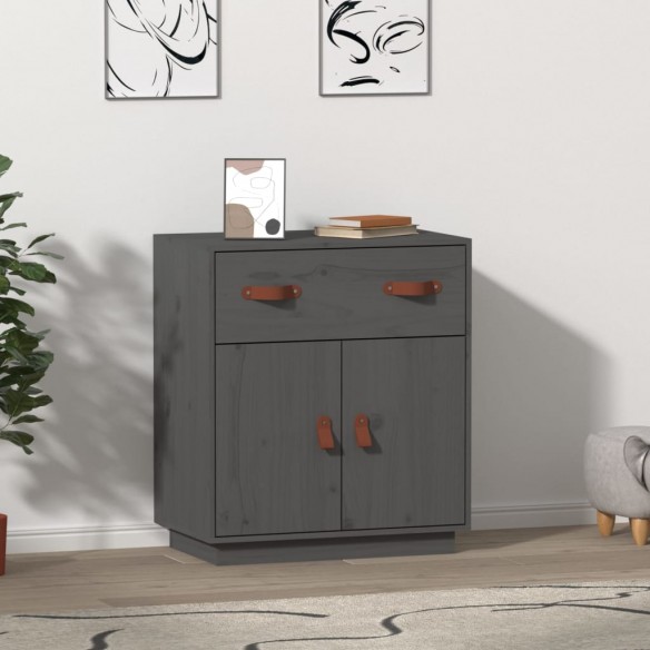 Buffet Gris 65,5x40x75 cm Bois massif de pin