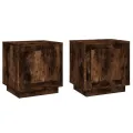Tables de chevet 2 pcs chêne fumé 44x35x45 cm bois d'ingénierie