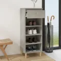 Armoire à chaussures Gris béton 40x36x105 cm Bois d'ingénierie