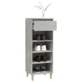 Armoire à chaussures Gris béton 40x36x105 cm Bois d'ingénierie