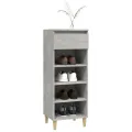 Armoire à chaussures Gris béton 40x36x105 cm Bois d'ingénierie