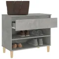 Armoire à chaussures Gris béton 70x36x60 cm Bois d'ingénierie