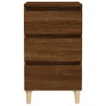 Table de chevet chêne marron 40x35x70 cm bois d'ingénierie