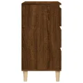 Table de chevet chêne marron 40x35x70 cm bois d'ingénierie