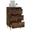 Table de chevet chêne fumé 40x35x70 cm bois d'ingénierie