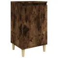 Table de chevet chêne fumé 40x35x70 cm bois d'ingénierie