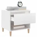 Tables de chevet 2 pcs Blanc brillant 50x46x50 cm