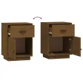 Table de chevet Marron miel 40x34x55 cm Bois de pin solide