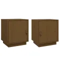 Tables de chevet 2pcs Marron miel 40x34x45cm Bois de pin massif