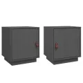 Tables de chevet 2 pcs Gris 40x34x45 cm Bois de pin massif