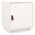 Table de chevet Blanc 40x34x45 cm Bois de pin solide