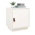 Table de chevet Blanc 40x34x45 cm Bois de pin solide