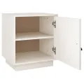 Table de chevet Blanc 40x34x45 cm Bois de pin solide