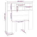 Armoire de tête de lit Chêne fumé 100x19x103,5 cm