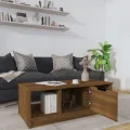 Table basse chêne marron 102x50x36 cm bois d'ingénierie