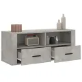 Meuble TV Gris béton 100x35x40 cm Bois d'ingénierie