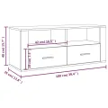 Meuble TV Gris béton 100x35x40 cm Bois d'ingénierie