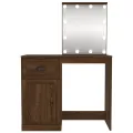Coiffeuse avec LED chêne marron 90x50x132,5cm bois d'ingénierie