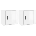 Tables de chevet 2 pcs Blanc brillant 50x39x47 cm