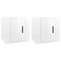Meubles TV muraux 2 pcs Blanc brillant 40x34,5x40 cm