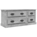 Meuble TV gris béton 100x35,5x45 cm bois d'ingénierie