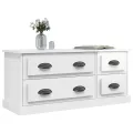 Meuble TV blanc brillant 100x35,5x45 cm bois d'ingénierie