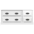 Meuble TV blanc brillant 100x35,5x45 cm bois d'ingénierie