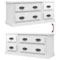 Meuble TV blanc brillant 100x35,5x45 cm bois d'ingénierie