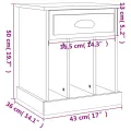 Table de chevet sonoma gris 43x36x50 cm