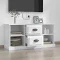 Meuble TV blanc 99,5x35,5x48 cm bois d'ingénierie