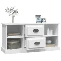 Meuble TV blanc 99,5x35,5x48 cm bois d'ingénierie