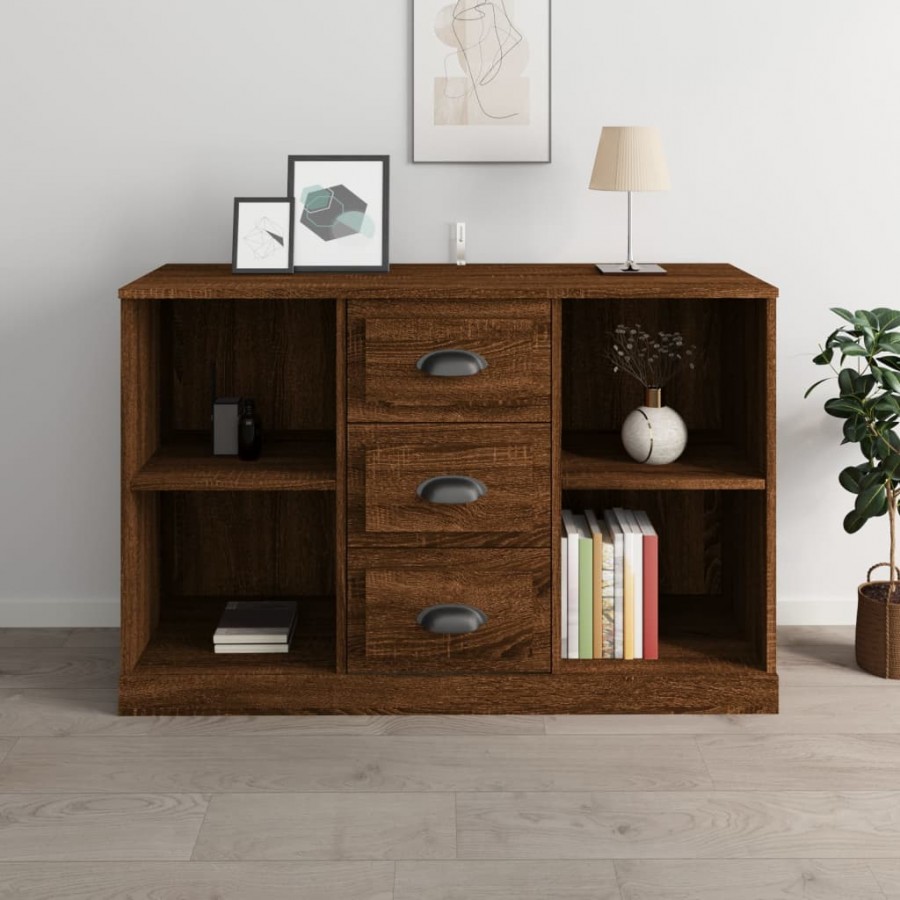 Buffet chêne marron 104,5x35,5x67,5 cm bois d'ingénierie