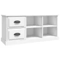 Meuble TV blanc 102x35,5x47,5 cm bois d'ingénierie