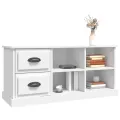 Meuble TV blanc 102x35,5x47,5 cm bois d'ingénierie