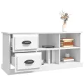 Meuble TV blanc 102x35,5x47,5 cm bois d'ingénierie