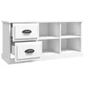 Meuble TV blanc 102x35,5x47,5 cm bois d'ingénierie