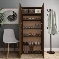 Armoire à chaussures Chêne marron 80x35,5x180cm Bois ingénierie