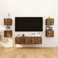 Meuble TV mural Chêne fumé 30,5x30x30 cm