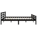 Cadre de lit Noir Bois massif 200x200 cm
