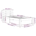 Cadre de lit Blanc Bois massif 100x200 cm