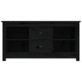 Meuble TV Noir 103x36,5x52 cm Bois de pin massif