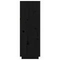 Buffet haut Noir 60x40x116,5 cm Bois massif de pin