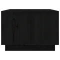 Table basse Noir 80x50x35 cm Bois massif de pin
