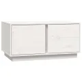 Table basse Blanc 80x50x40 cm Bois massif de pin