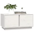 Table basse Blanc 80x50x40 cm Bois massif de pin