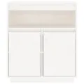 Buffet Blanc 70x34x80 cm Bois massif de pin